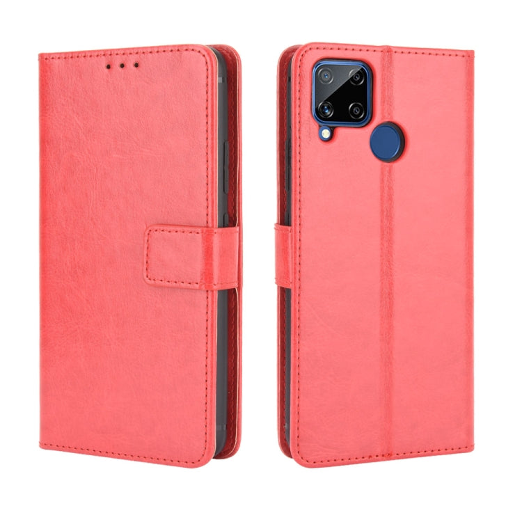 For OPPO Realme C15 Retro Crazy Horse Texture Horizontal Flip Leather Case with Holder & Card Slots & Photo Frame