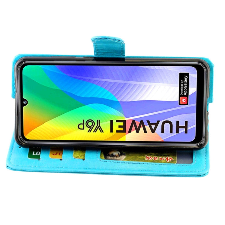 For Huawei Y6p(2020) Crazy Horse Texture Leather Horizontal Flip Protective Case with Holder & Card Slots & Wallet & Photo Frame