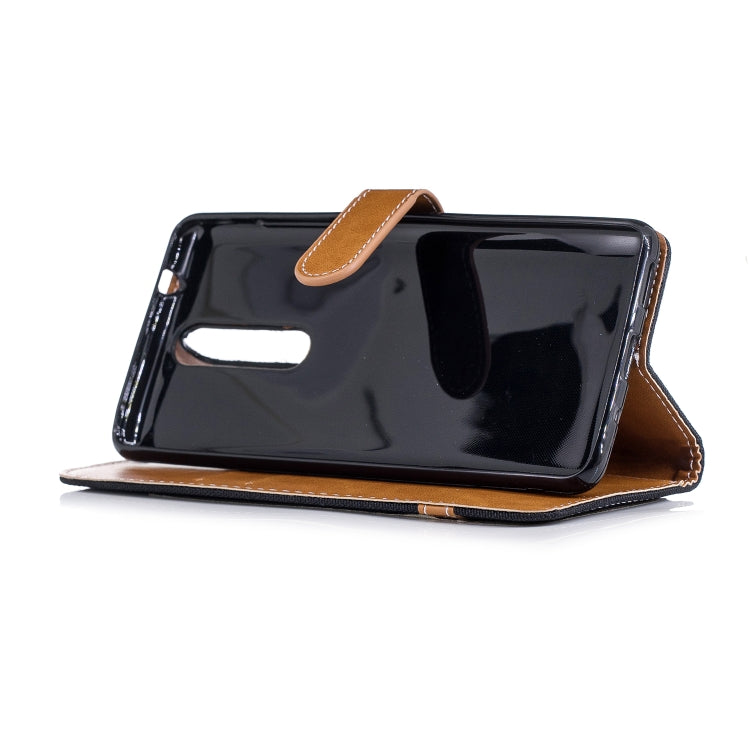 Color Matching Denim Texture Leather Case for Nokia 5.1 (2018), with Holder & Card Slots & Wallet & Lanyard