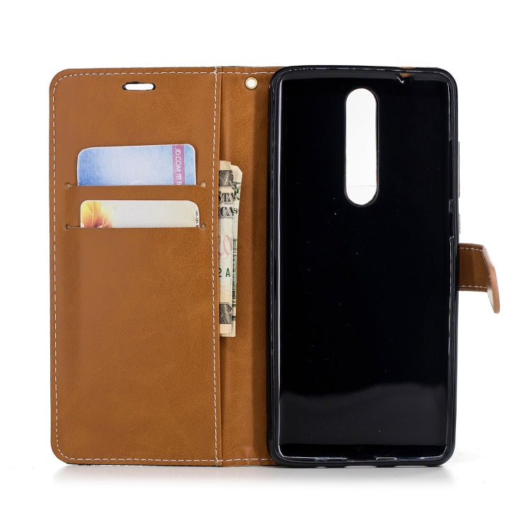 Color Matching Denim Texture Leather Case for Nokia 5.1 (2018), with Holder & Card Slots & Wallet & Lanyard