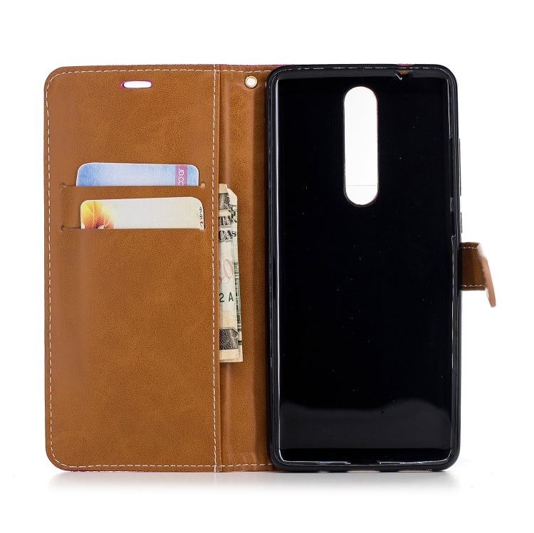 Color Matching Denim Texture Leather Case for Nokia 5.1 (2018), with Holder & Card Slots & Wallet & Lanyard