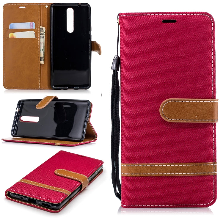 Color Matching Denim Texture Leather Case for Nokia 5.1 (2018), with Holder & Card Slots & Wallet & Lanyard