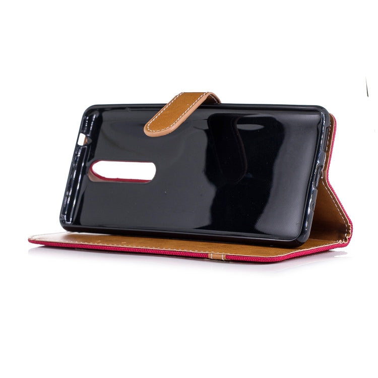 Color Matching Denim Texture Leather Case for Nokia 5.1 (2018), with Holder & Card Slots & Wallet & Lanyard