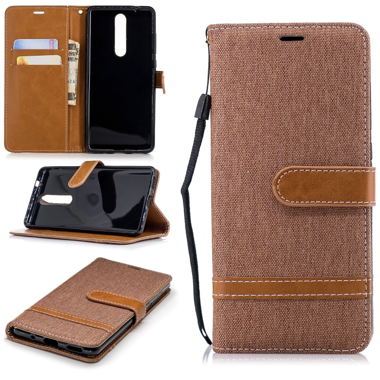 Color Matching Denim Texture Leather Case for Nokia 5.1 (2018), with Holder & Card Slots & Wallet & Lanyard
