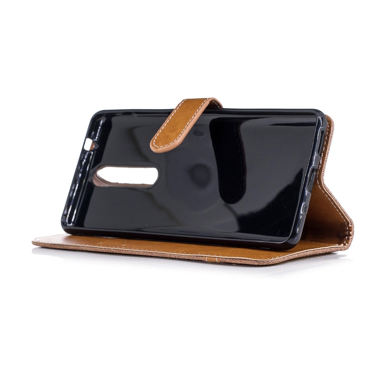 Color Matching Denim Texture Leather Case for Nokia 5.1 (2018), with Holder & Card Slots & Wallet & Lanyard
