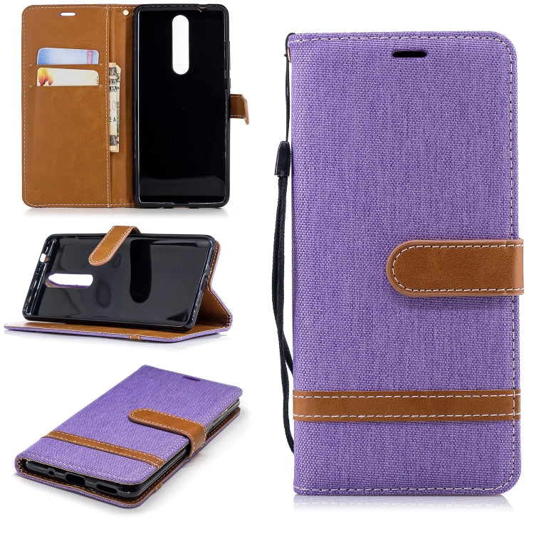 Color Matching Denim Texture Leather Case for Nokia 5.1 (2018), with Holder & Card Slots & Wallet & Lanyard