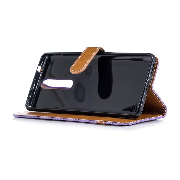 Color Matching Denim Texture Leather Case for Nokia 5.1 (2018), with Holder & Card Slots & Wallet & Lanyard