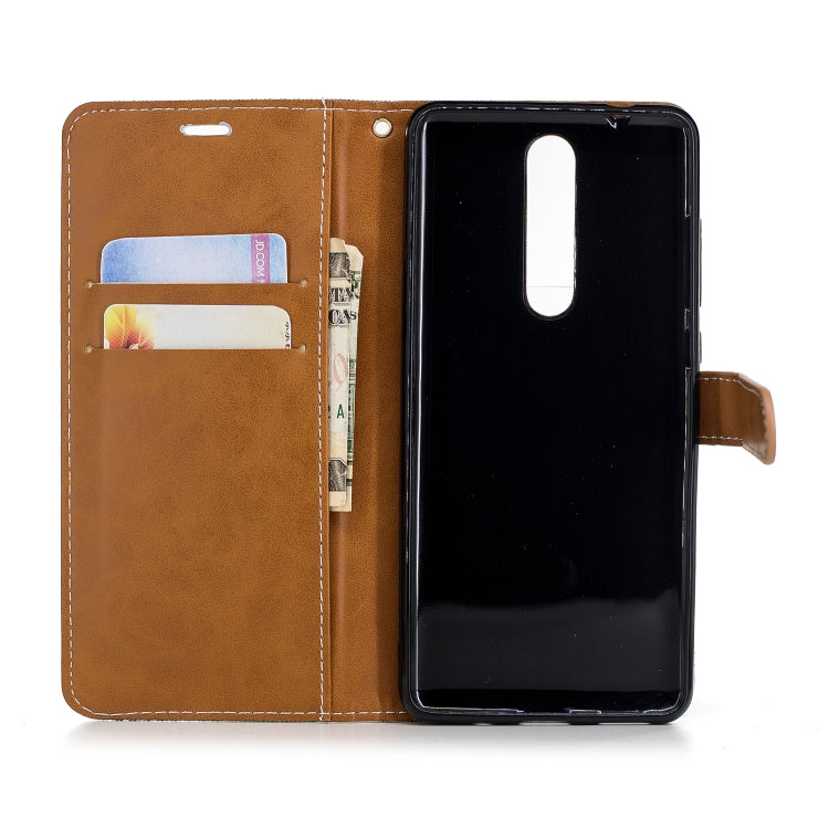 Color Matching Denim Texture Leather Case for Nokia 5.1 (2018), with Holder & Card Slots & Wallet & Lanyard
