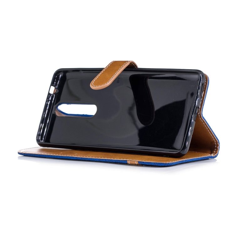 Color Matching Denim Texture Leather Case for Nokia 5.1 (2018), with Holder & Card Slots & Wallet & Lanyard