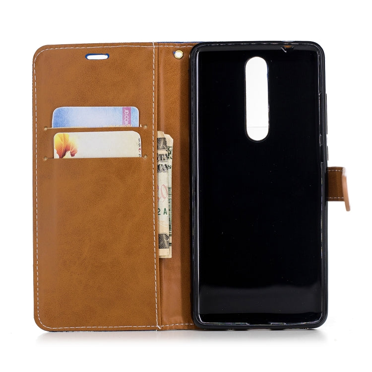 Color Matching Denim Texture Leather Case for Nokia 5.1 (2018), with Holder & Card Slots & Wallet & Lanyard