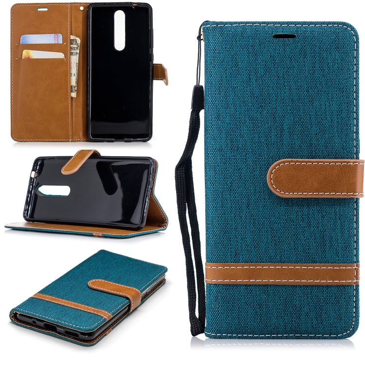 Color Matching Denim Texture Leather Case for Nokia 5.1 (2018), with Holder & Card Slots & Wallet & Lanyard