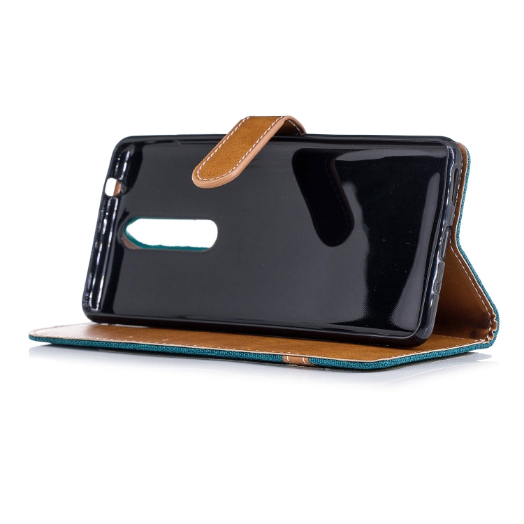 Color Matching Denim Texture Leather Case for Nokia 5.1 (2018), with Holder & Card Slots & Wallet & Lanyard
