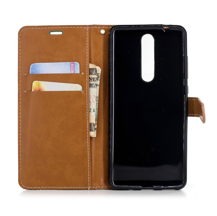 Color Matching Denim Texture Leather Case for Nokia 5.1 (2018), with Holder & Card Slots & Wallet & Lanyard