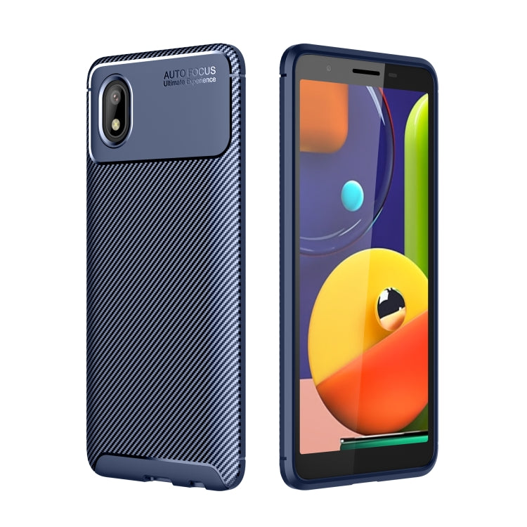 For Samsung Galaxy A01 Core Carbon Fiber Texture Shockproof TPU Case