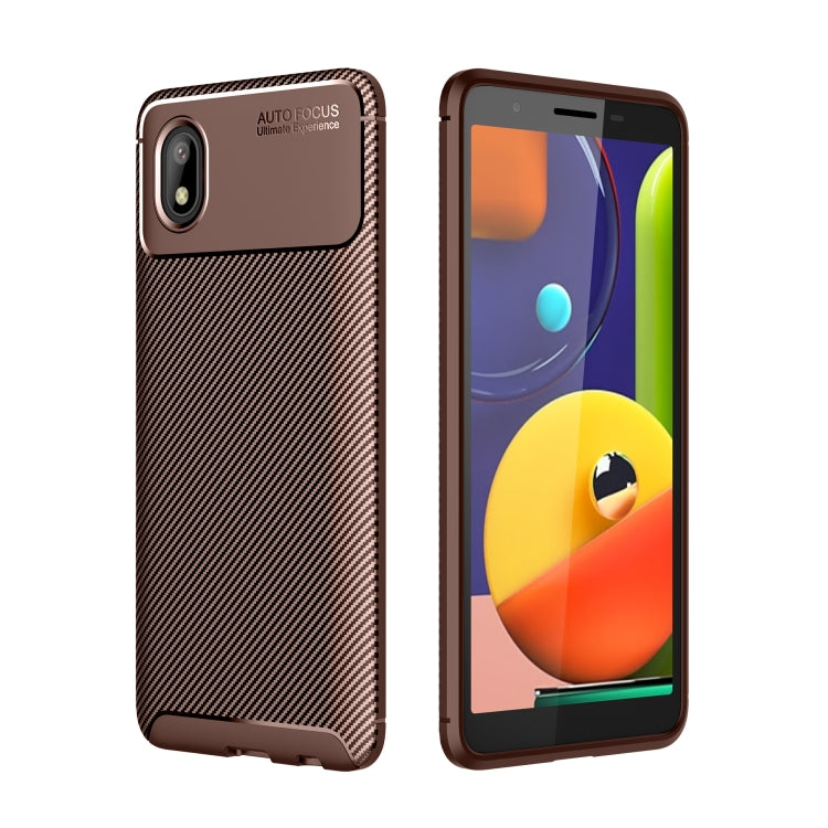 For Samsung Galaxy A01 Core Carbon Fiber Texture Shockproof TPU Case