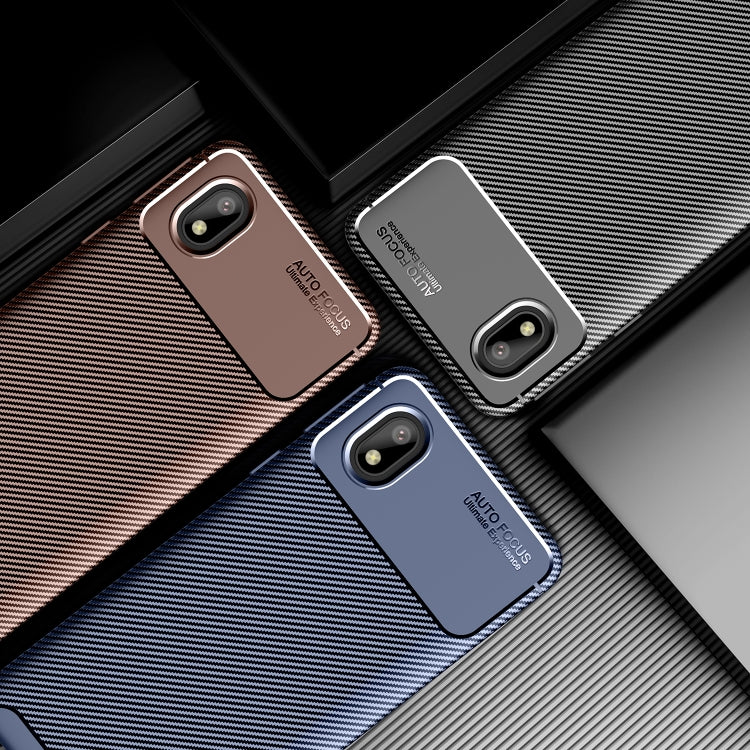 For Samsung Galaxy A01 Core Carbon Fiber Texture Shockproof TPU Case