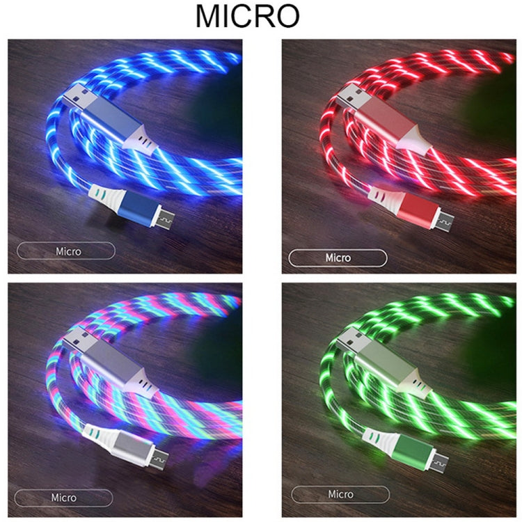 2.4A USB to Micro USB Colorful Streamer Fast Charging Cable, Length: 1m