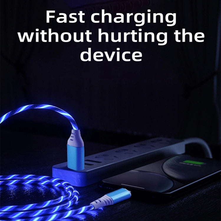 2.4A USB to Micro USB Colorful Streamer Fast Charging Cable, Length: 1m
