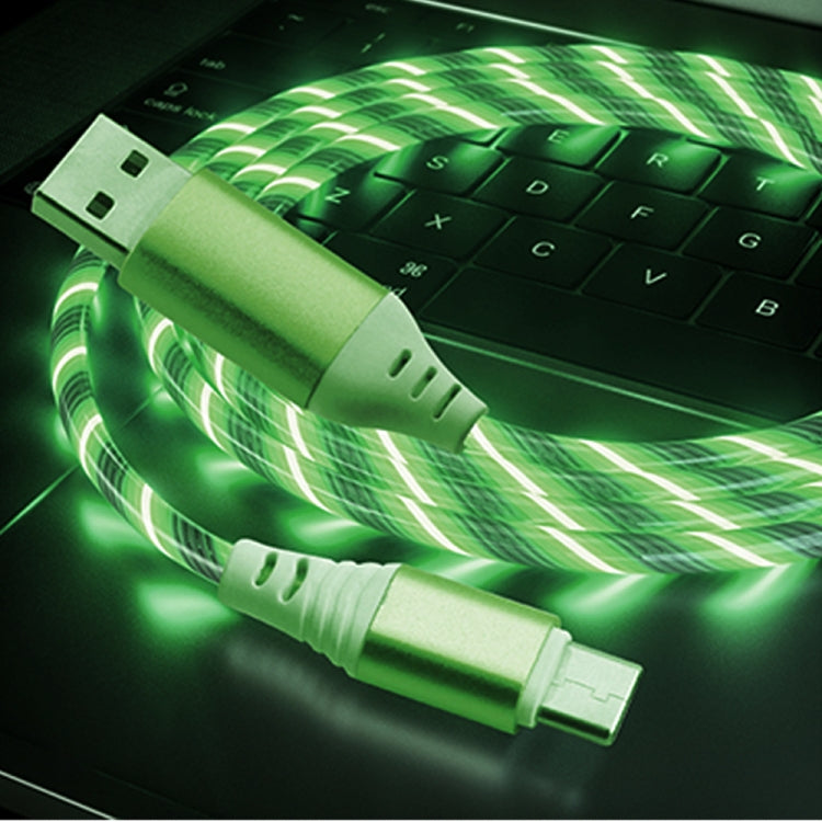2.4A USB to Micro USB Colorful Streamer Fast Charging Cable, Length: 1m