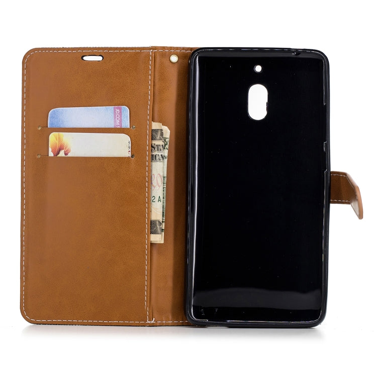 Color Matching Denim Texture Leather Case for Nokia 2.1 (2018) , with Holder & Card Slots & Wallet & Lanyard