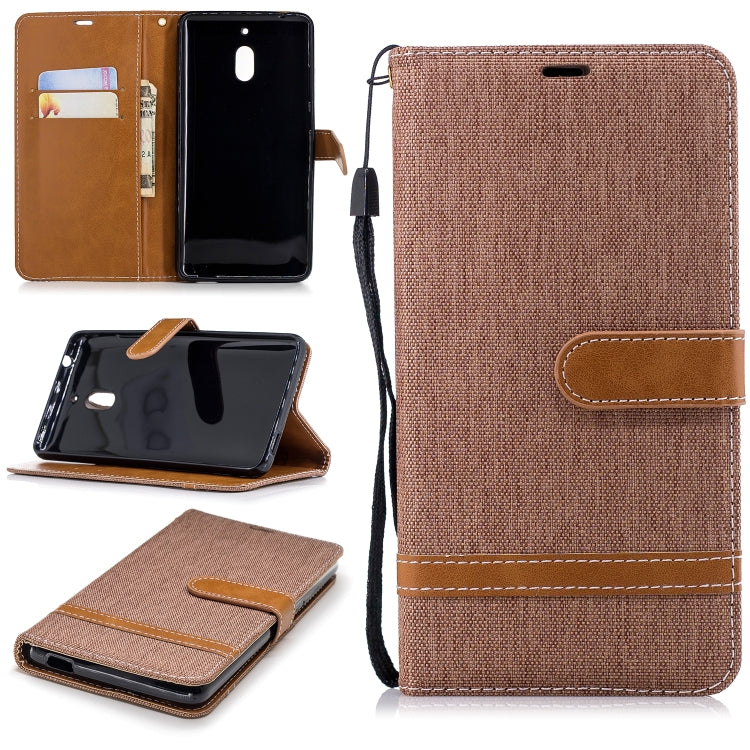 Color Matching Denim Texture Leather Case for Nokia 2.1 (2018) , with Holder & Card Slots & Wallet & Lanyard