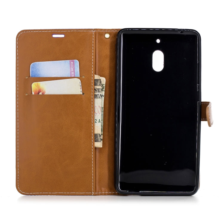Color Matching Denim Texture Leather Case for Nokia 2.1 (2018) , with Holder & Card Slots & Wallet & Lanyard