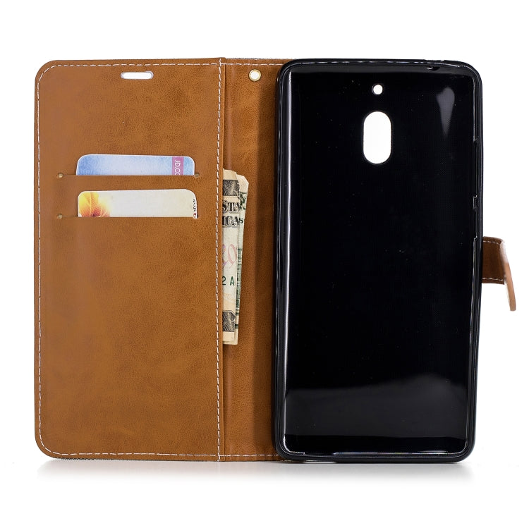 Color Matching Denim Texture Leather Case for Nokia 2.1 (2018) , with Holder & Card Slots & Wallet & Lanyard