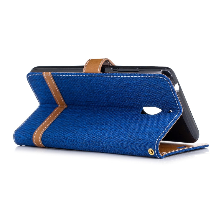 Color Matching Denim Texture Leather Case for Nokia 2.1 (2018) , with Holder & Card Slots & Wallet & Lanyard