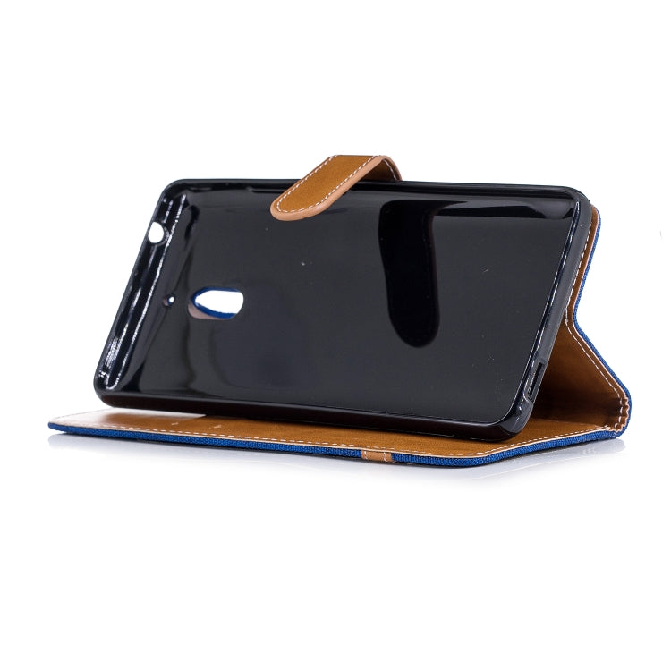 Color Matching Denim Texture Leather Case for Nokia 2.1 (2018) , with Holder & Card Slots & Wallet & Lanyard