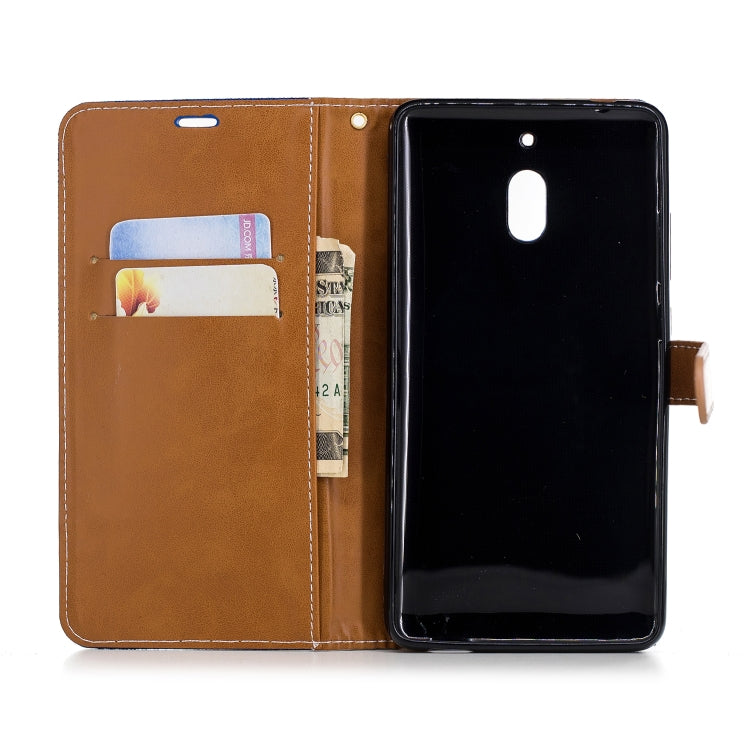 Color Matching Denim Texture Leather Case for Nokia 2.1 (2018) , with Holder & Card Slots & Wallet & Lanyard