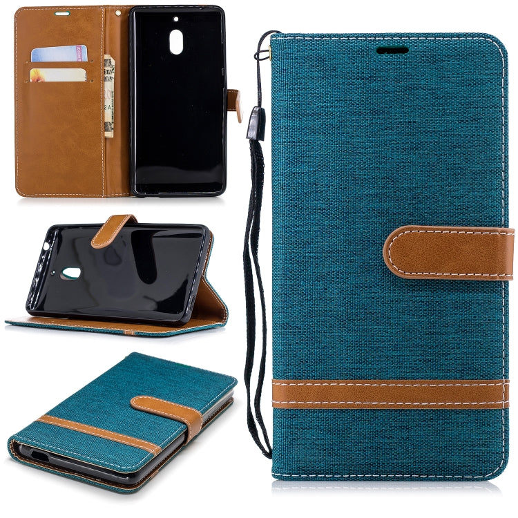 Color Matching Denim Texture Leather Case for Nokia 2.1 (2018) , with Holder & Card Slots & Wallet & Lanyard