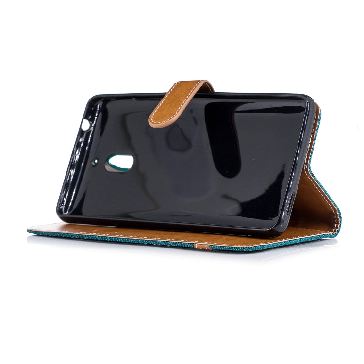 Color Matching Denim Texture Leather Case for Nokia 2.1 (2018) , with Holder & Card Slots & Wallet & Lanyard