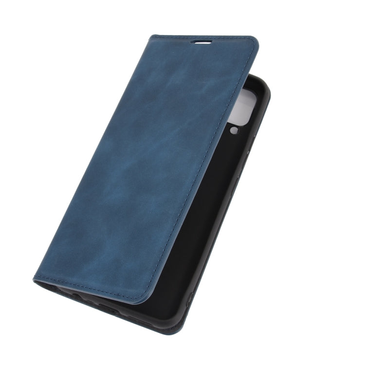 For Realme C15 Retro-skin Business Magnetic Suction Leather Case with Holder & Card Slots & Wallet