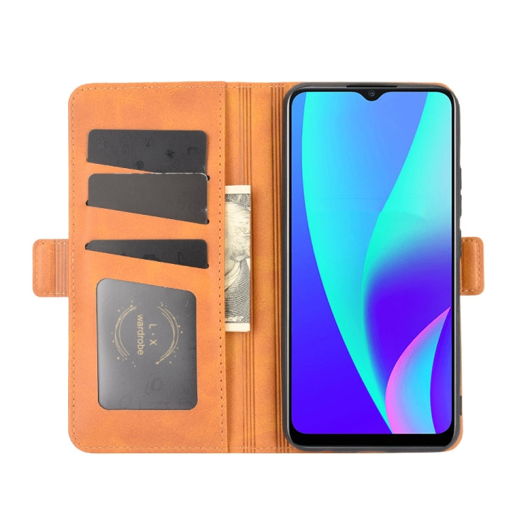 For OPPO Realme C15 Dual-side Magnetic Buckle Horizontal Flip Leather Case with Holder & Card Slots & Wallet