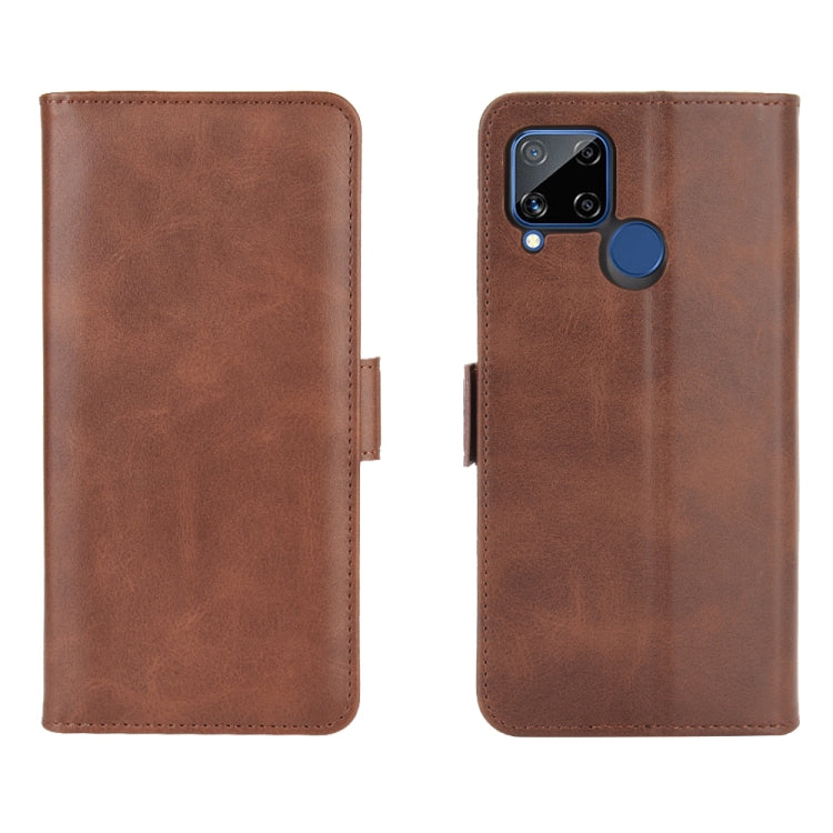 For OPPO Realme C15 Dual-side Magnetic Buckle Horizontal Flip Leather Case with Holder & Card Slots & Wallet