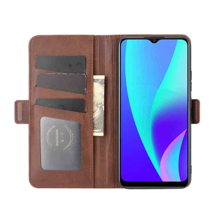 For OPPO Realme C15 Dual-side Magnetic Buckle Horizontal Flip Leather Case with Holder & Card Slots & Wallet