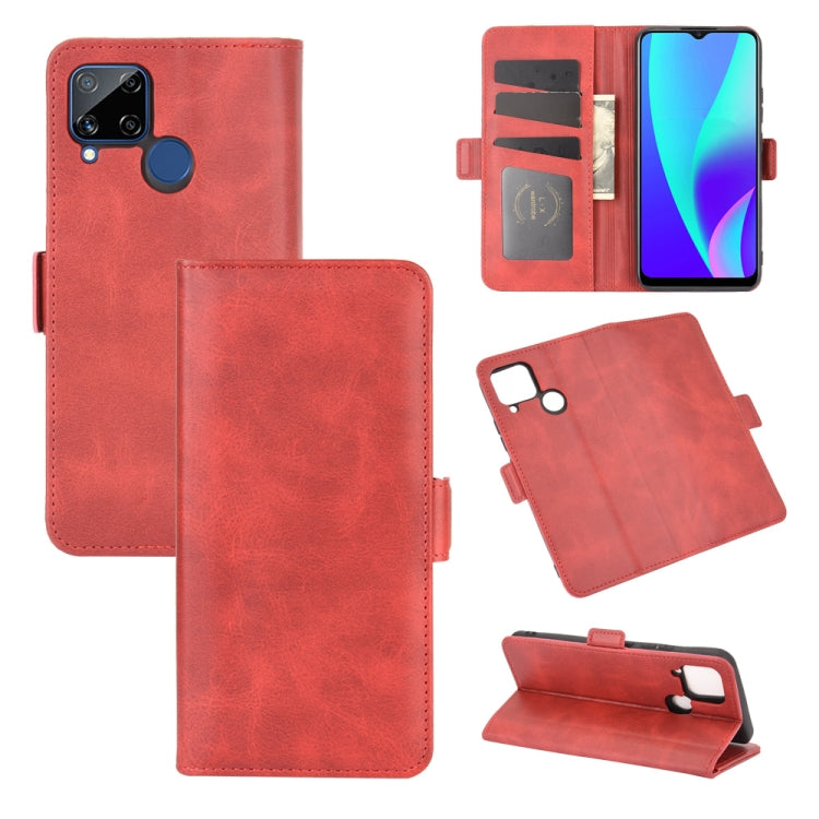 For OPPO Realme C15 Dual-side Magnetic Buckle Horizontal Flip Leather Case with Holder & Card Slots & Wallet