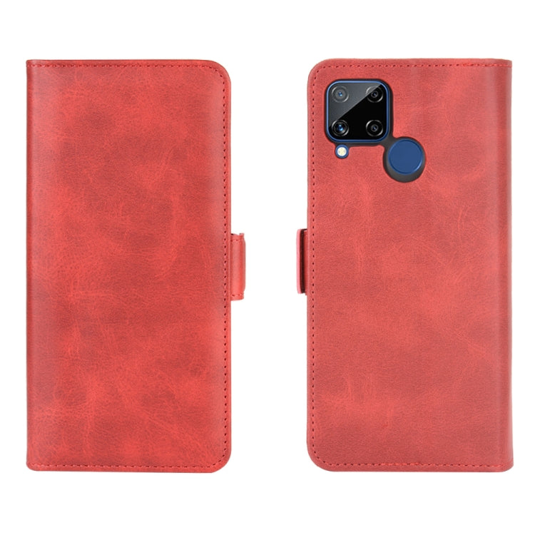 For OPPO Realme C15 Dual-side Magnetic Buckle Horizontal Flip Leather Case with Holder & Card Slots & Wallet