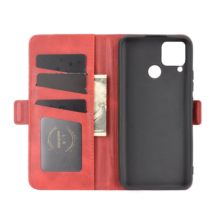 For OPPO Realme C15 Dual-side Magnetic Buckle Horizontal Flip Leather Case with Holder & Card Slots & Wallet