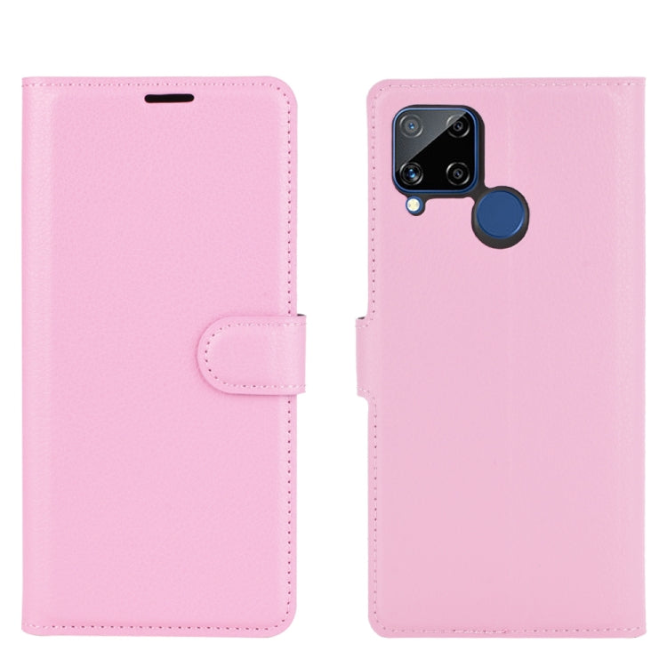For OPPO Realme C15 Litchi Texture Horizontal Flip Protective Case with Holder & Card Slots & Wallet