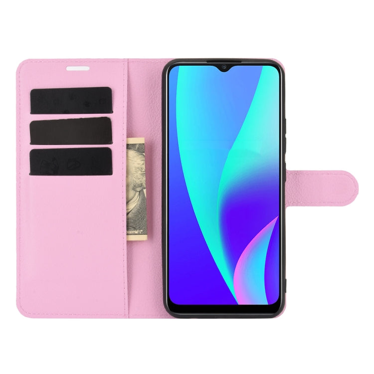 For OPPO Realme C15 Litchi Texture Horizontal Flip Protective Case with Holder & Card Slots & Wallet