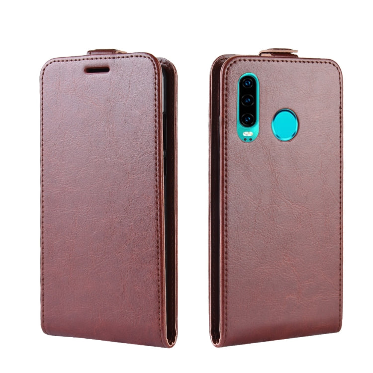 For Huawei P30 lite R64 Texture Single Vertical Flip Leather Protective Case with Card Slots & Photo Frame