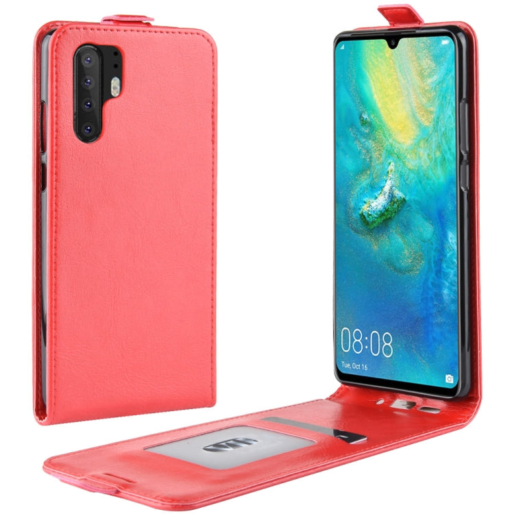 For Huawei P30 Pro R64 Texture Single Vertical Flip Leather Protective Case with Card Slots & Photo Frame