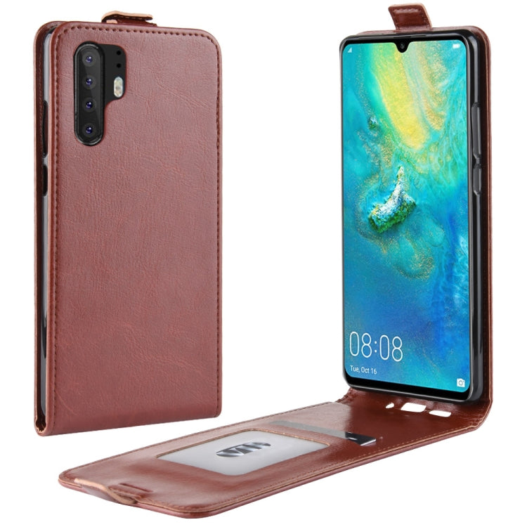 For Huawei P30 Pro R64 Texture Single Vertical Flip Leather Protective Case with Card Slots & Photo Frame
