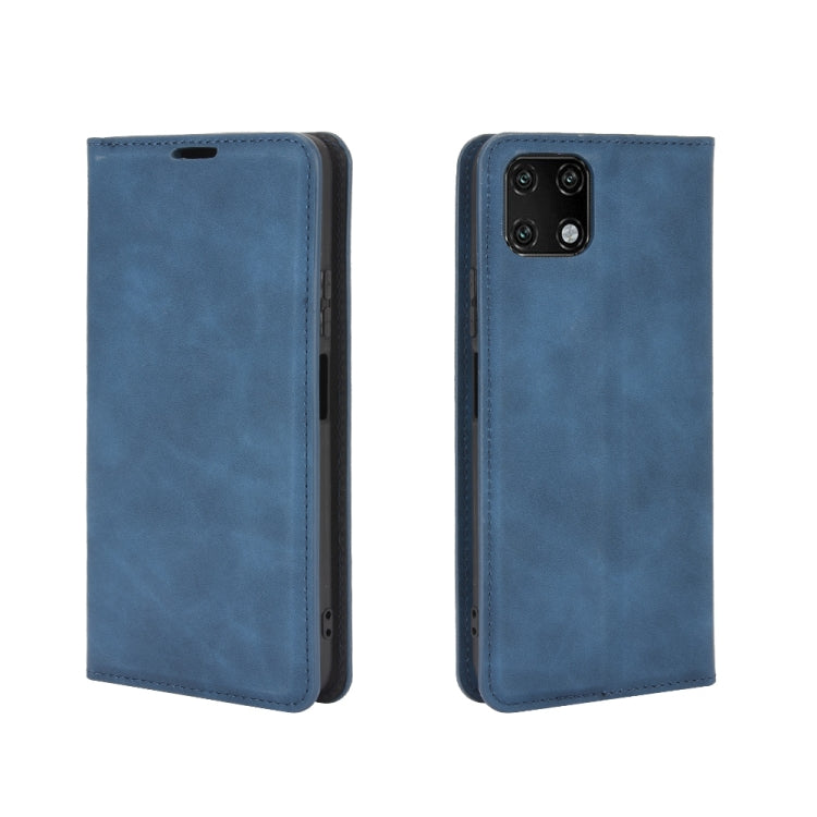 For Huawei Enjoy 20 Retro-skin Business Magnetic Suction Leather Case with Holder & Card Slots & Wallet