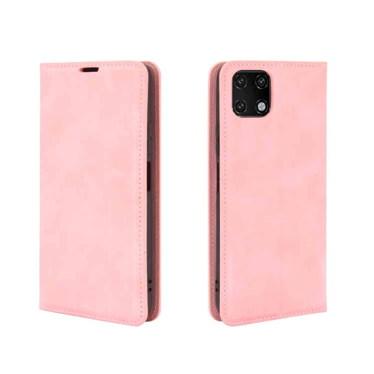 For Huawei Enjoy 20 Retro-skin Business Magnetic Suction Leather Case with Holder & Card Slots & Wallet
