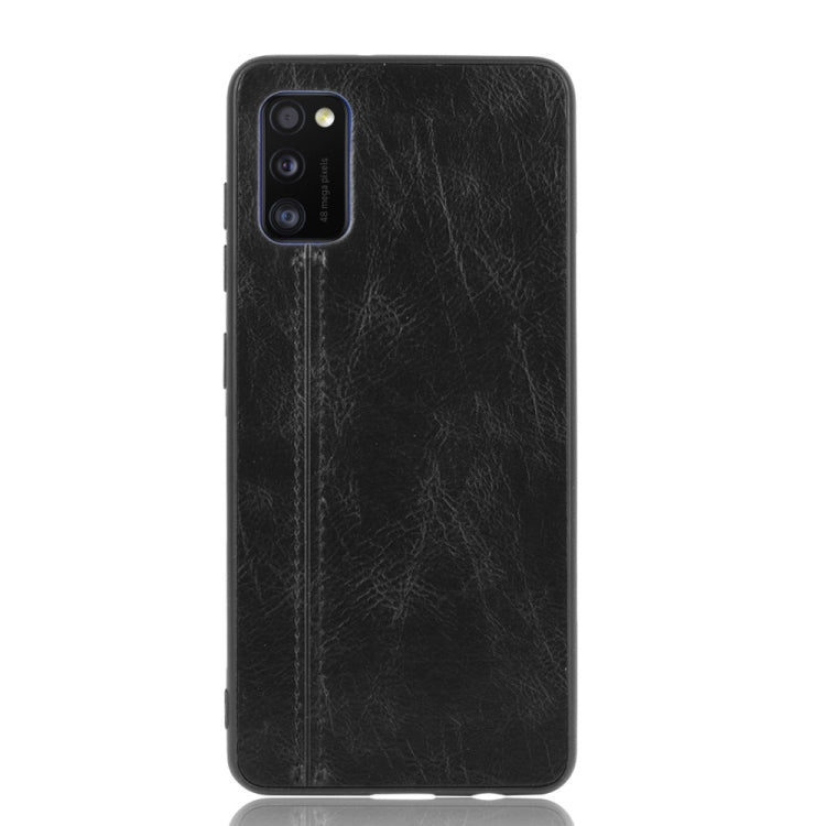 For Samsung Galaxy A41 Shockproof Sewing Cow Pattern Skin PC + PU + TPU Case