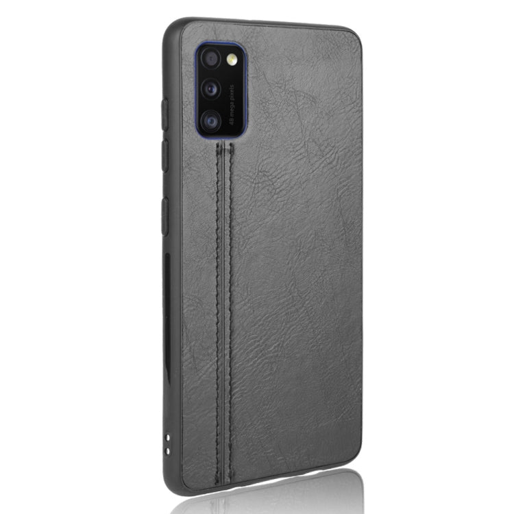 For Samsung Galaxy A41 Shockproof Sewing Cow Pattern Skin PC + PU + TPU Case