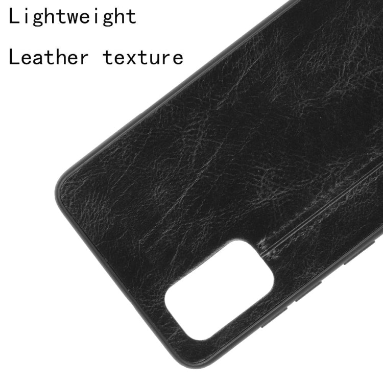 For Samsung Galaxy A41 Shockproof Sewing Cow Pattern Skin PC + PU + TPU Case