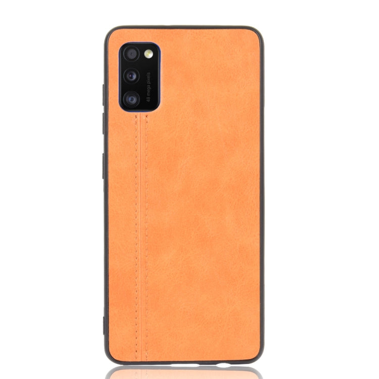For Samsung Galaxy A41 Shockproof Sewing Cow Pattern Skin PC + PU + TPU Case